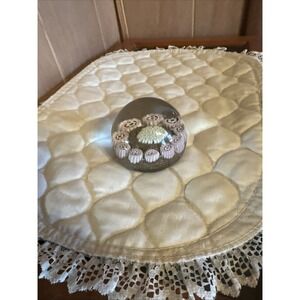 Vintage Murano Glass Italy Millefiori Star Flowers Art-Italian Glass Paperweight